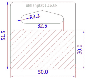 HangTabs Delta large Hot Melt Dimensions Picture